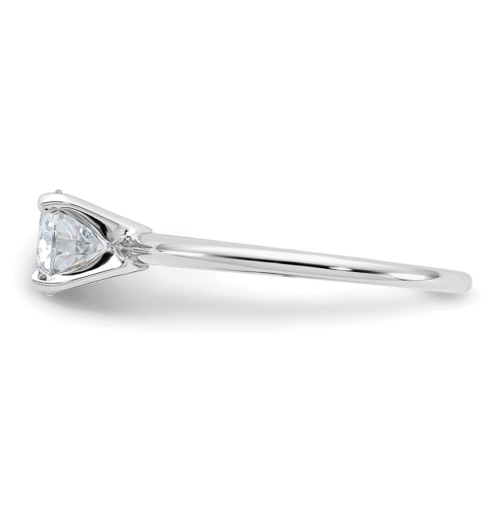14k White Gold 3/4 carat Lab Grown Diamond VS+ F+ Round Complete Solitaire Engagement Ring