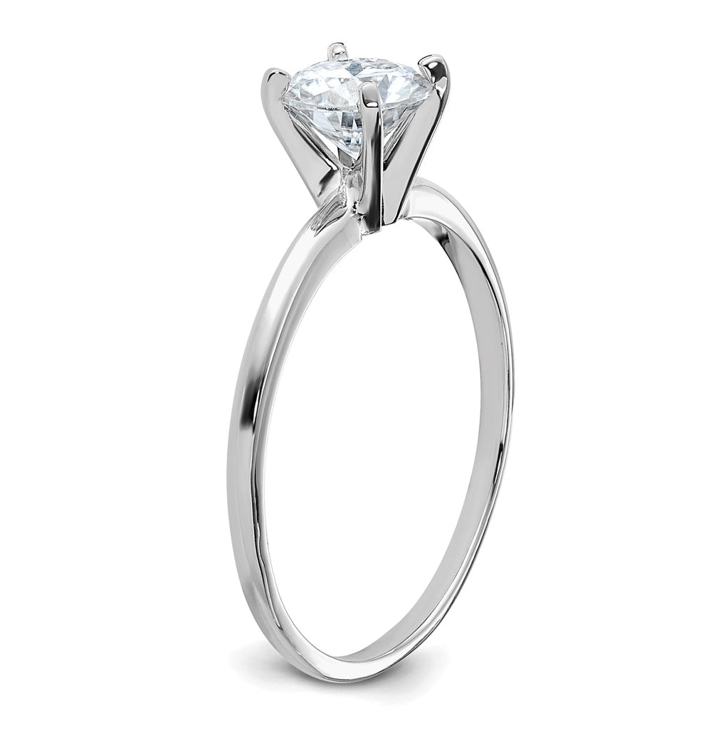 14k White Gold 3/4 carat Lab Grown Diamond VS+ F+ Round Complete Solitaire Engagement Ring