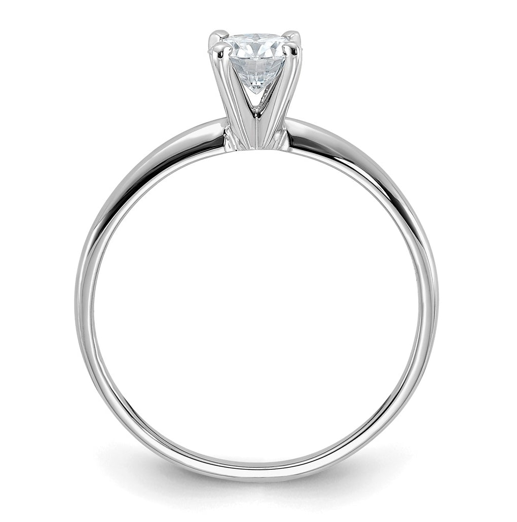 14k White Gold 1/2 carat Lab Grown Diamond VS/SI+ G+ Round Complete Solitaire Engagement Ring