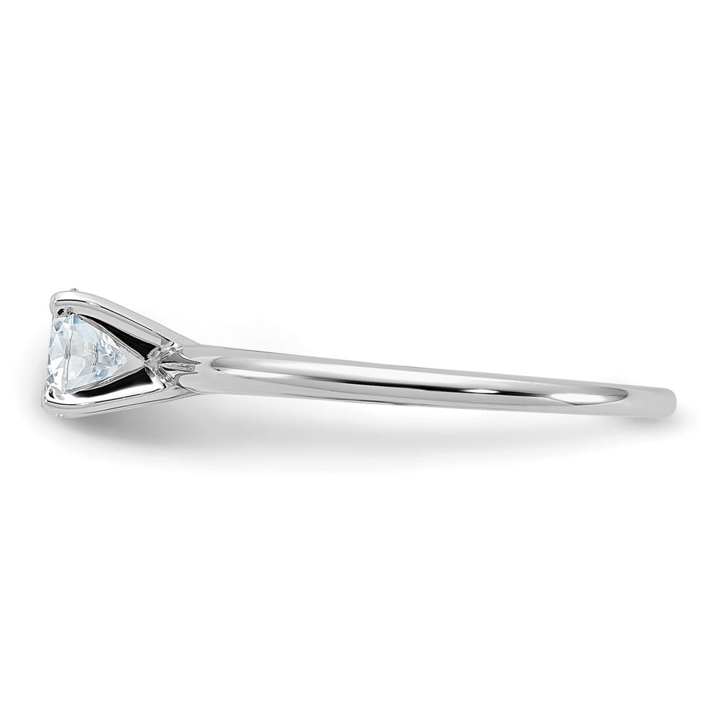 14k White Gold 1/2 carat Lab Grown Diamond VS+ F+ Round Complete Solitaire Engagement Ring
