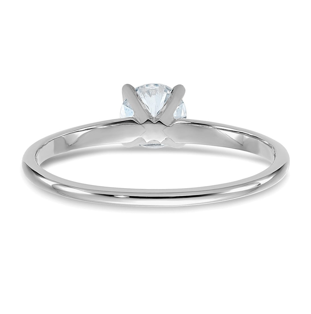 14k White Gold 1/2 carat Certified Lab Grown Diamond VS/SI+ G+ Round Complete Solitaire Engagement Ring