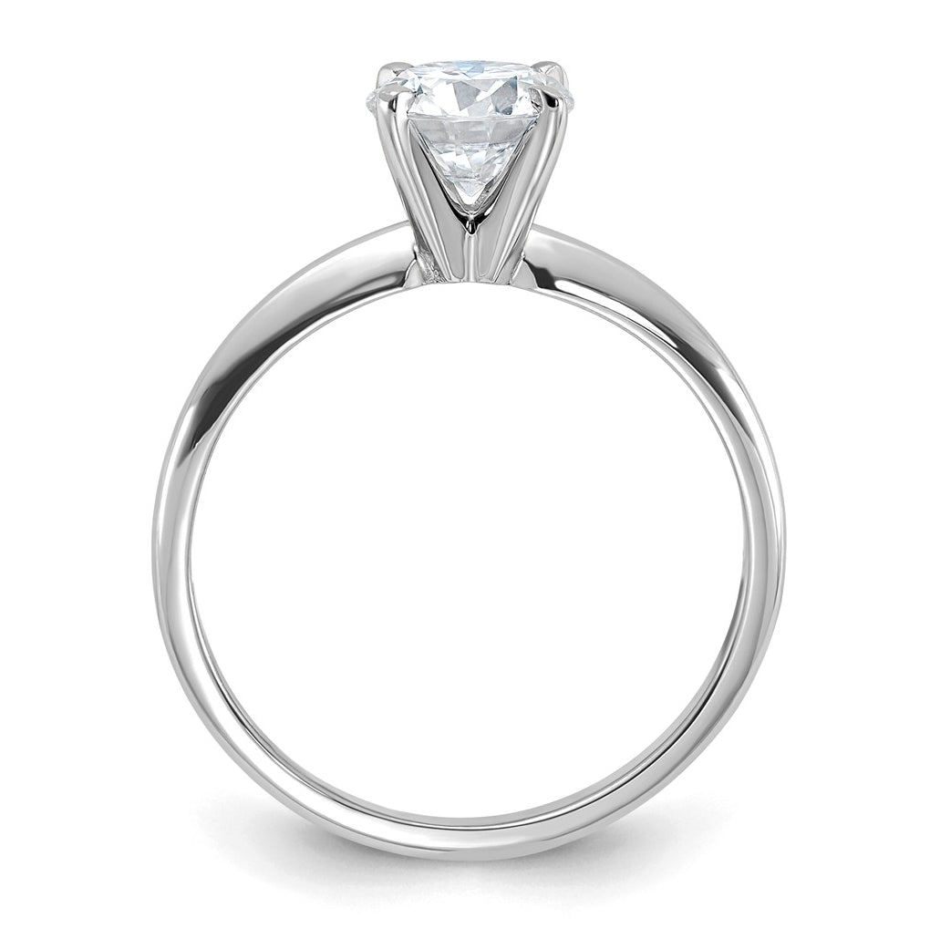 14k White Gold 1 carat Lab Grown Diamond VS+ F+ Round Complete Solitaire Engagement Ring