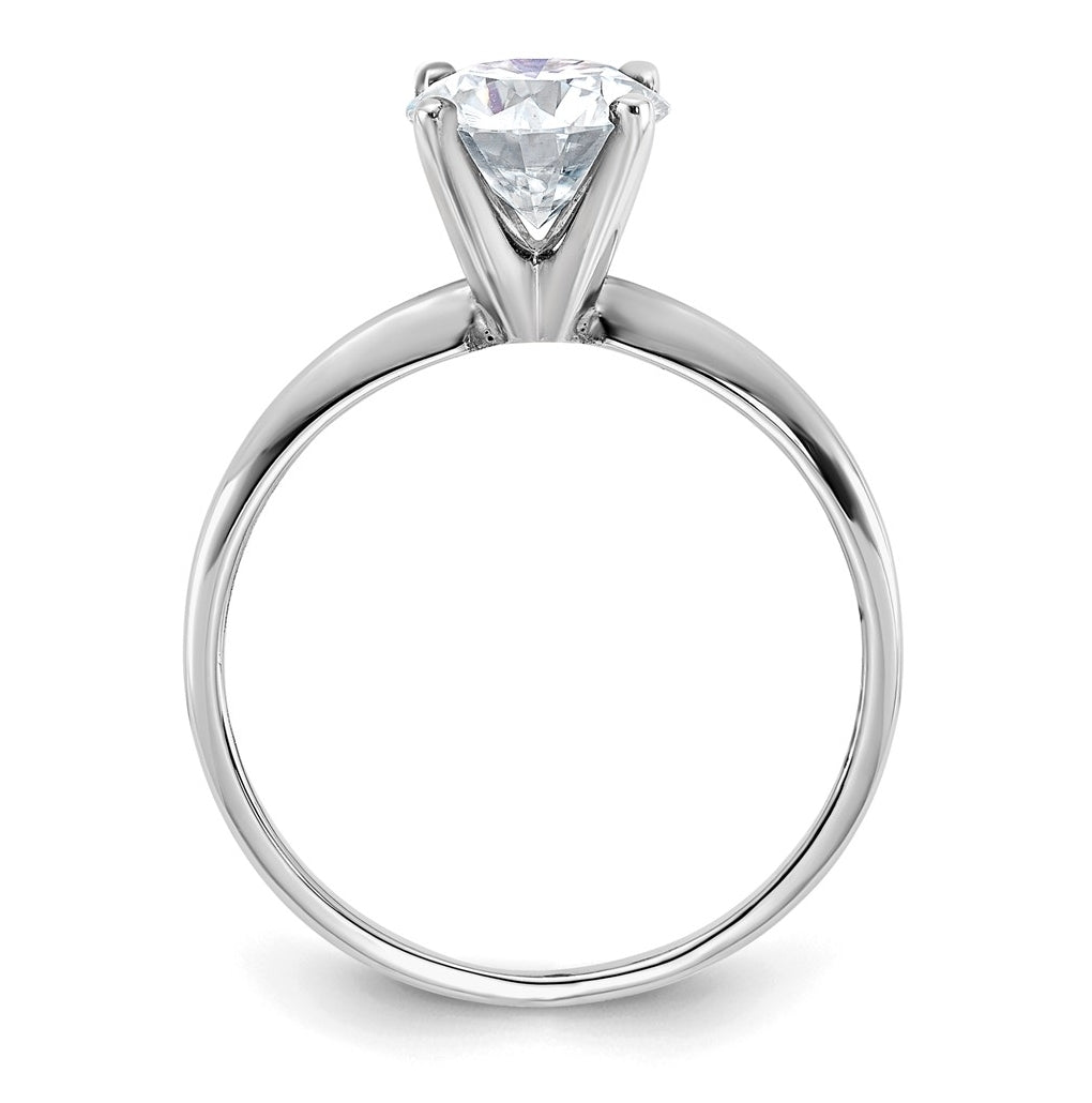 14k White Gold 1 3/4 carat Certified Lab Grown Diamond VS+ F+ Round Complete Solitaire Engagement Ring
