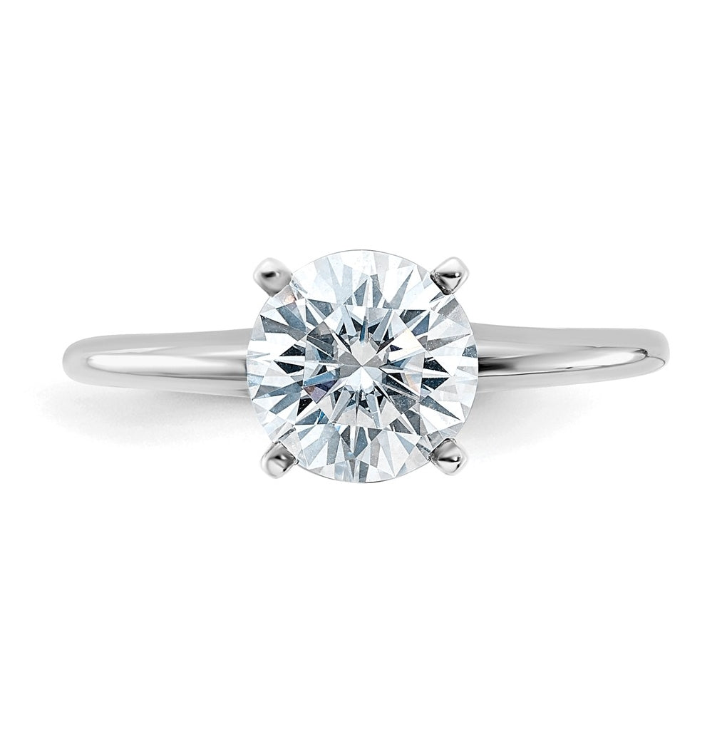 14k White Gold 1 3/4 carat Certified Lab Grown Diamond VS+ F+ Round Complete Solitaire Engagement Ring