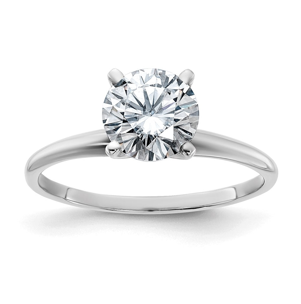 14k White Gold 1 3/4 carat Certified Lab Grown Diamond VS/SI+ G+ Round Complete Solitaire Engagement Ring