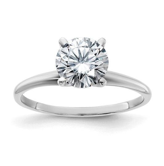 14k White Gold 1 3/4 carat Lab Grown Diamond VS/SI+ G+ Round Complete Solitaire Engagement Ring