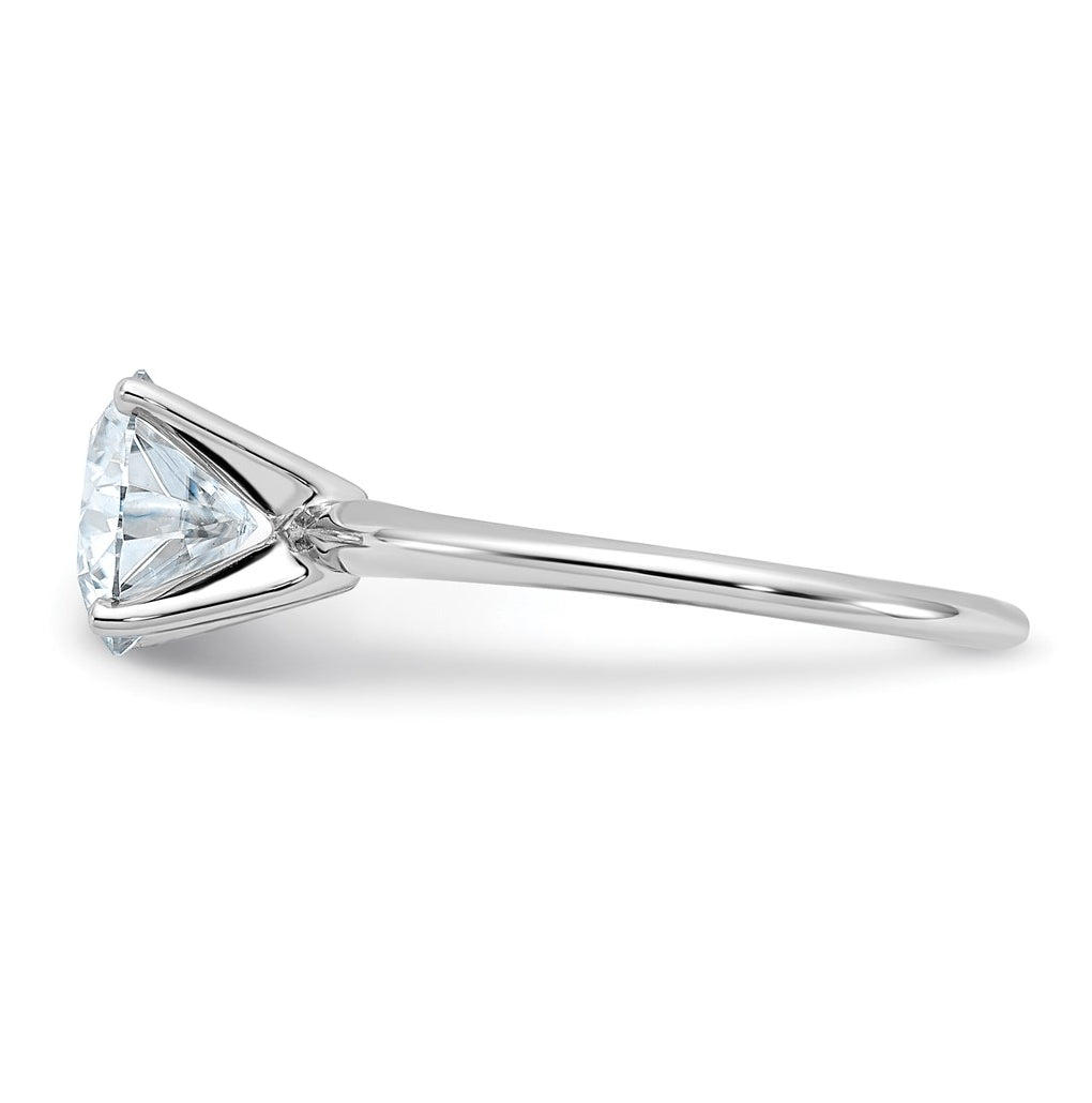 14k White Gold 2 carat Lab Grown Diamond VS/SI+ G+ Round Complete Solitaire Engagement Ring