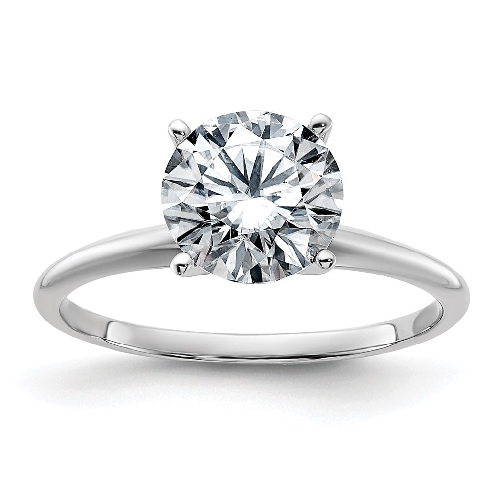 14k White Gold 2 carat Certified Lab Grown Diamond VS/SI+ G+ Round Complete Solitaire Engagement Ring