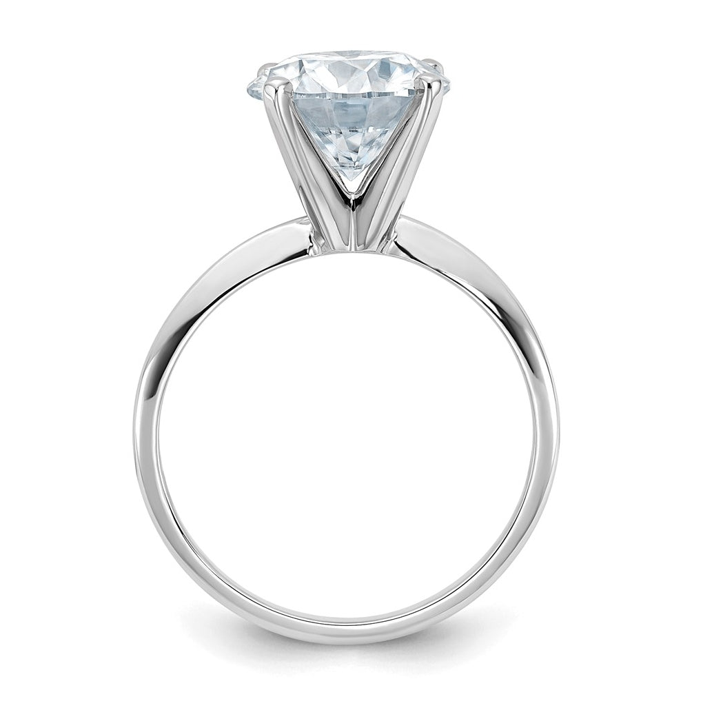 14k White Gold 3 carat Certified Lab Grown Diamond VS/SI+ G+ Round Complete Solitaire Engagement Ring
