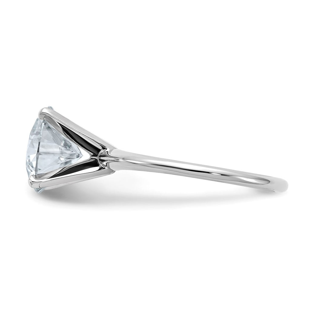 14k White Gold 3 carat Lab Grown Diamond VS/SI+ G+ Round Complete Solitaire Engagement Ring