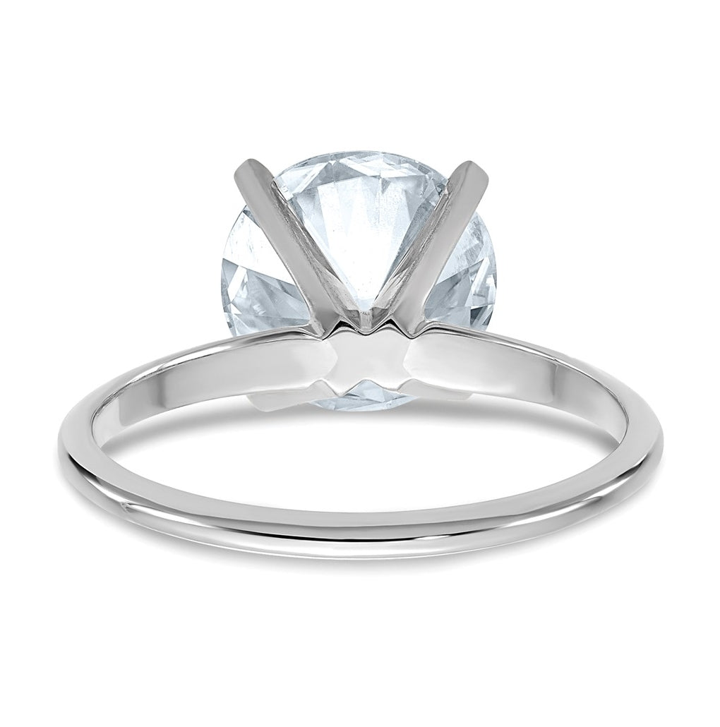 14k White Gold 3 carat Certified Lab Grown Diamond VS/SI+ G+ Round Complete Solitaire Engagement Ring