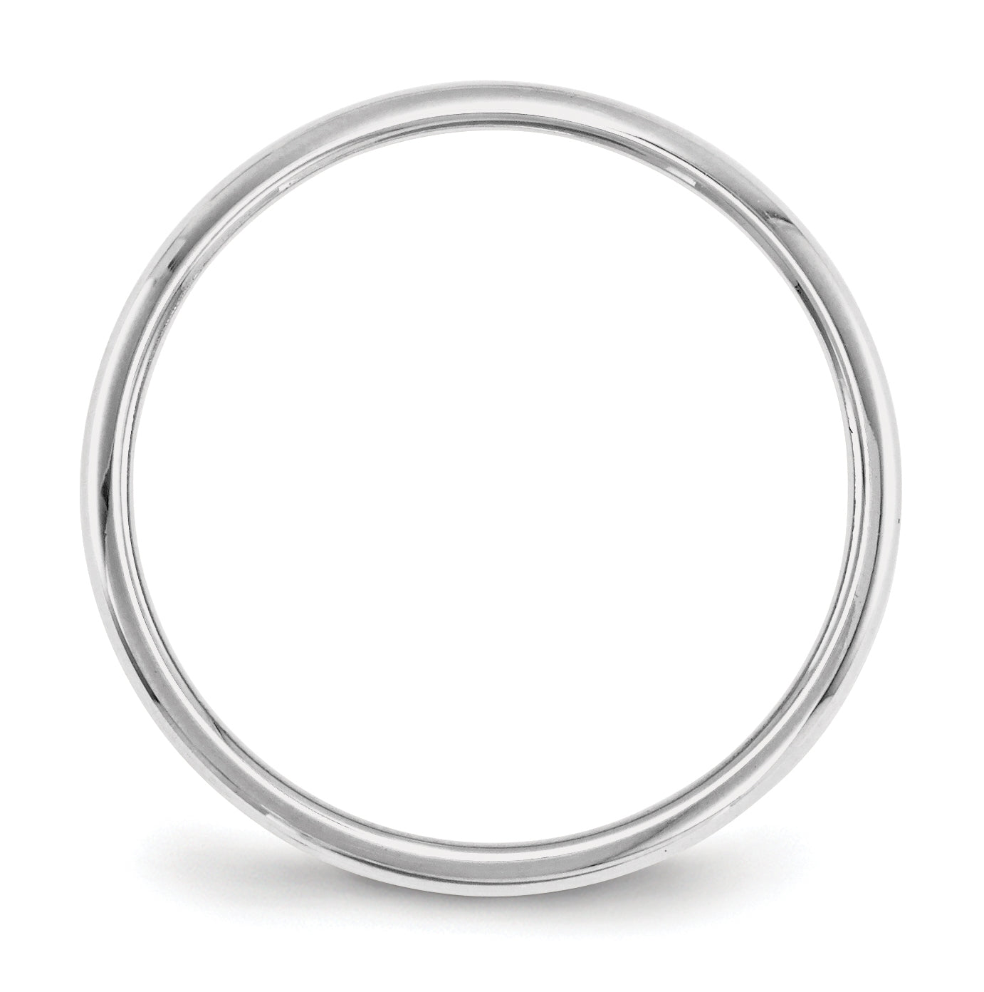 14k White Gold 2mm Half-Round Wedding Band Size 4.5