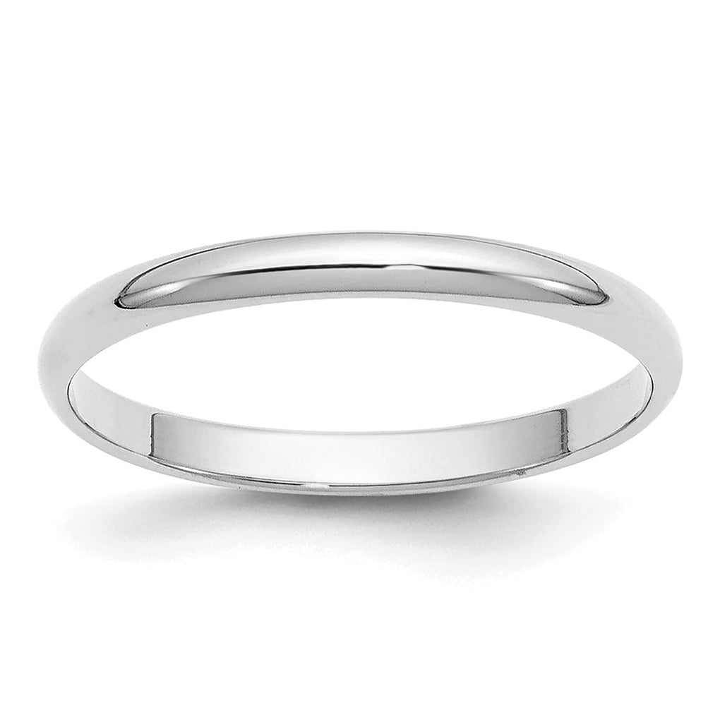 14k Yellow Or White Gold Or Platinum Half Round Wedding Band