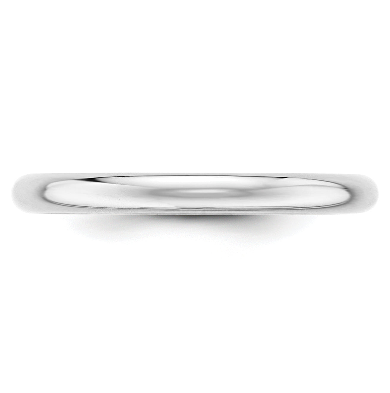 10k White Gold 2.5mm Half Round Wedding Band Size 5