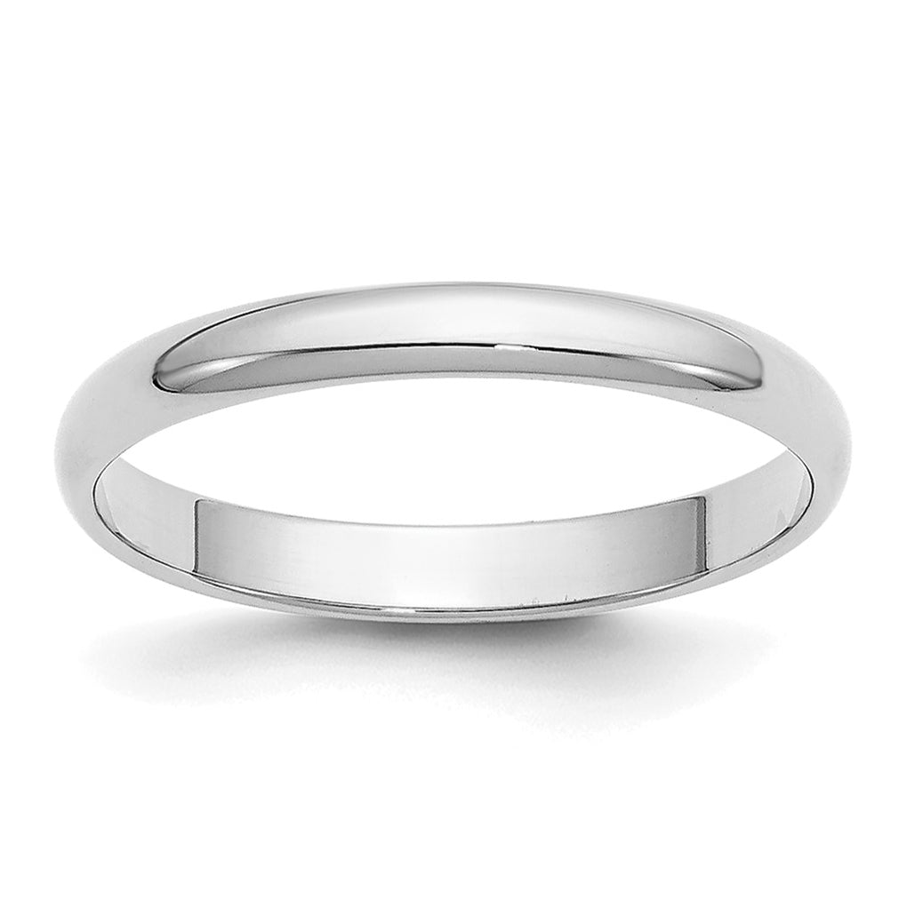 14k Yellow Or White Gold Or Platinum Half Round Wedding Band