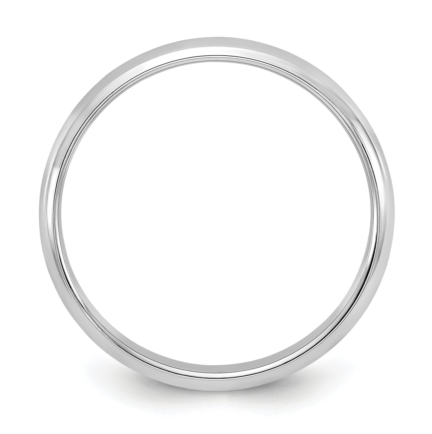 14k White Gold 3mm Half-Round Wedding Band Size 4.5