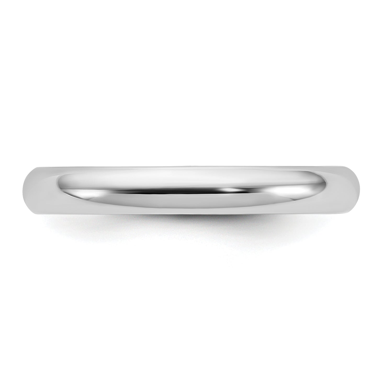 14k White Gold 3mm Half-Round Wedding Band Size 5.5