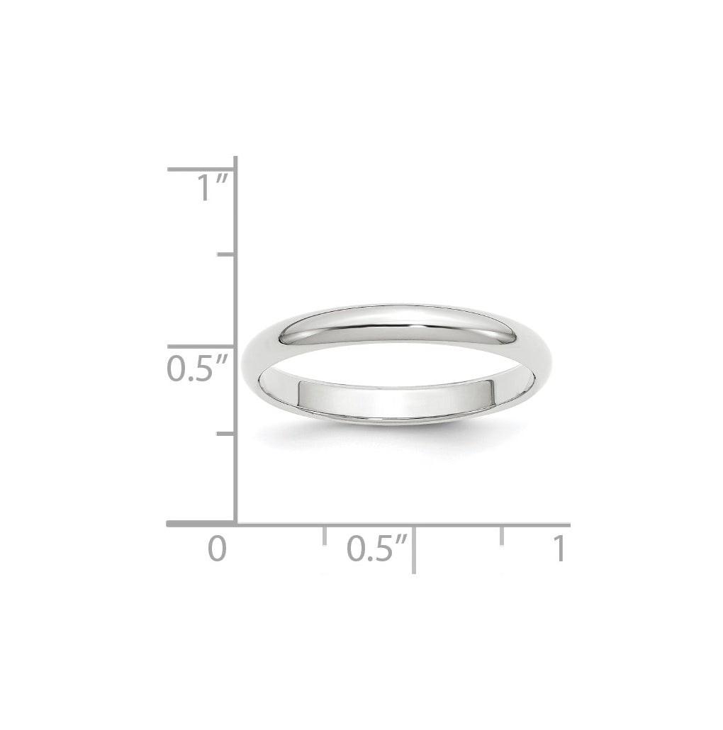 14k Yellow Or White Gold Or Platinum Half Round Wedding Band