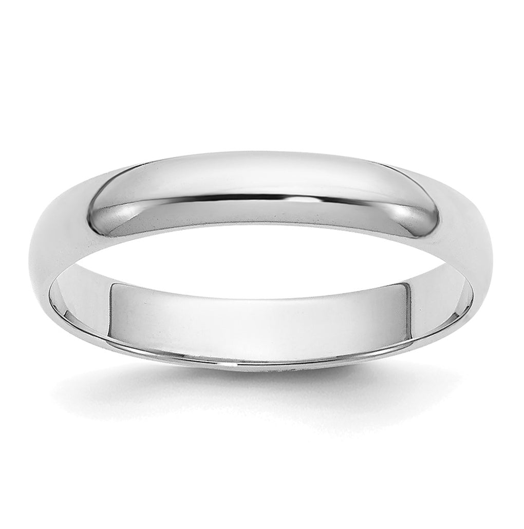 14k Yellow Or White Gold Or Platinum Half Round Wedding Band