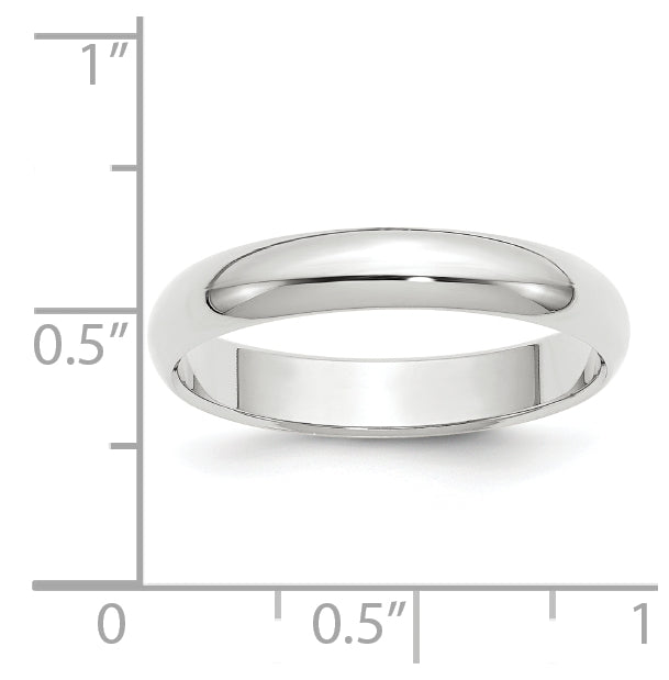 10k Yellow Or White Gold Half Round Wedding Band