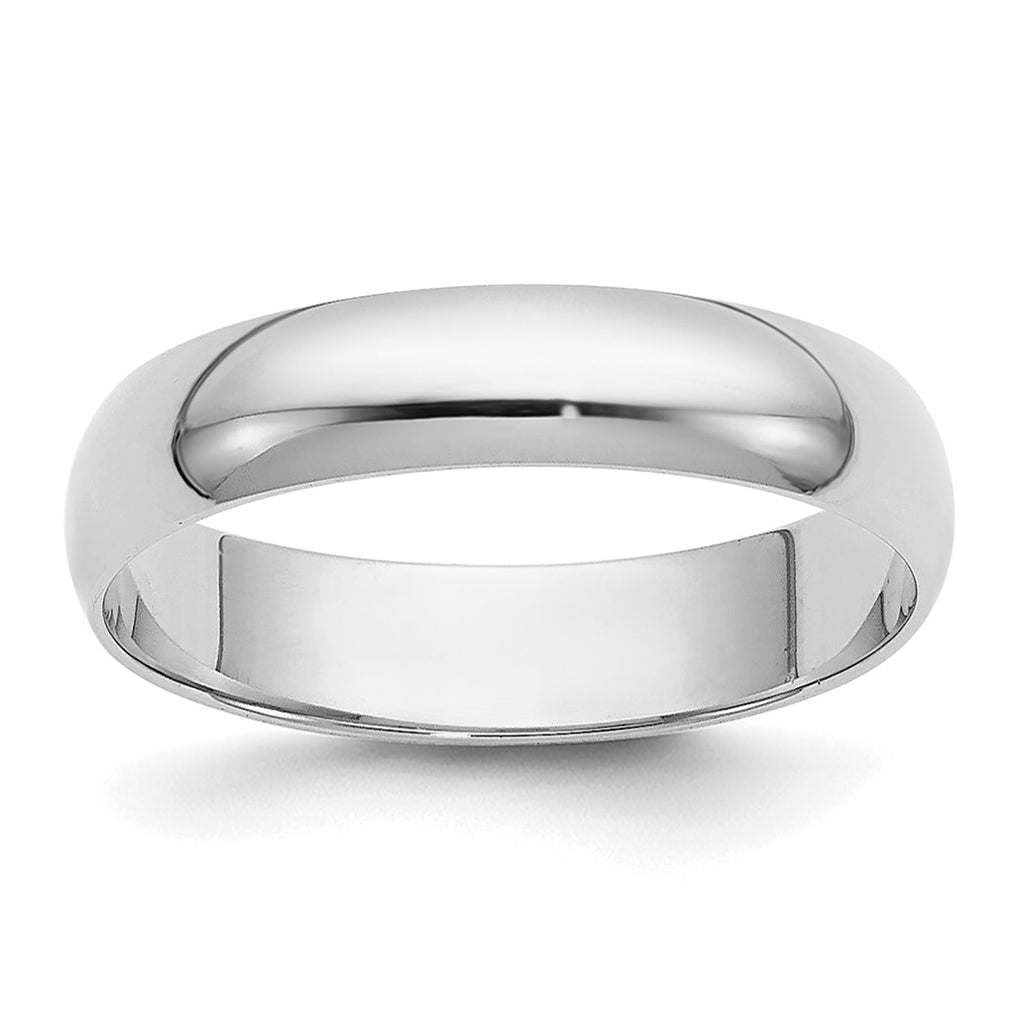 14k Yellow Or White Gold Or Platinum Half Round Wedding Band