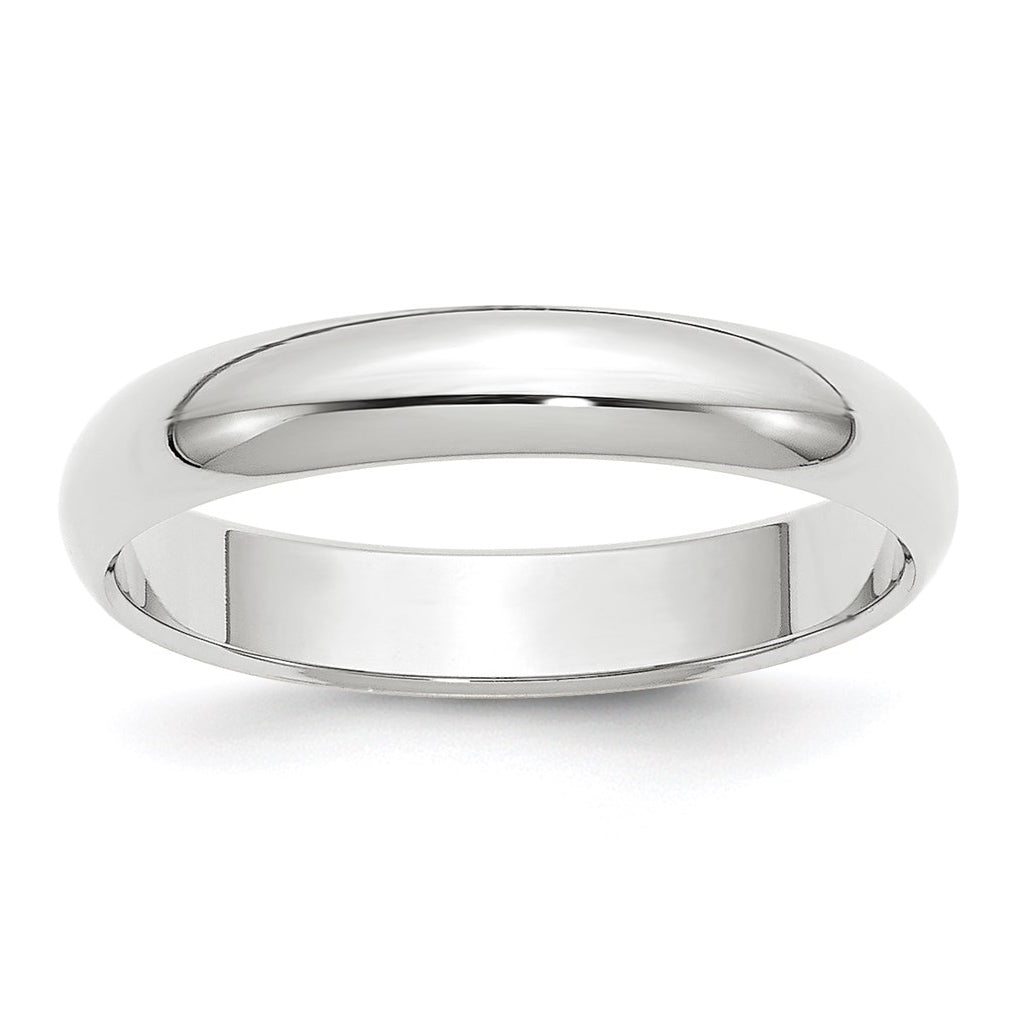 10k White Gold 4mm Half Round Wedding Band Size 5.5