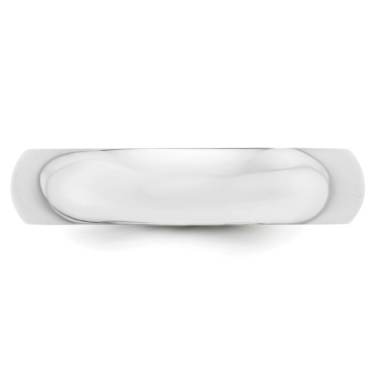 10k White Gold 5mm Half Round Wedding Band Size 5