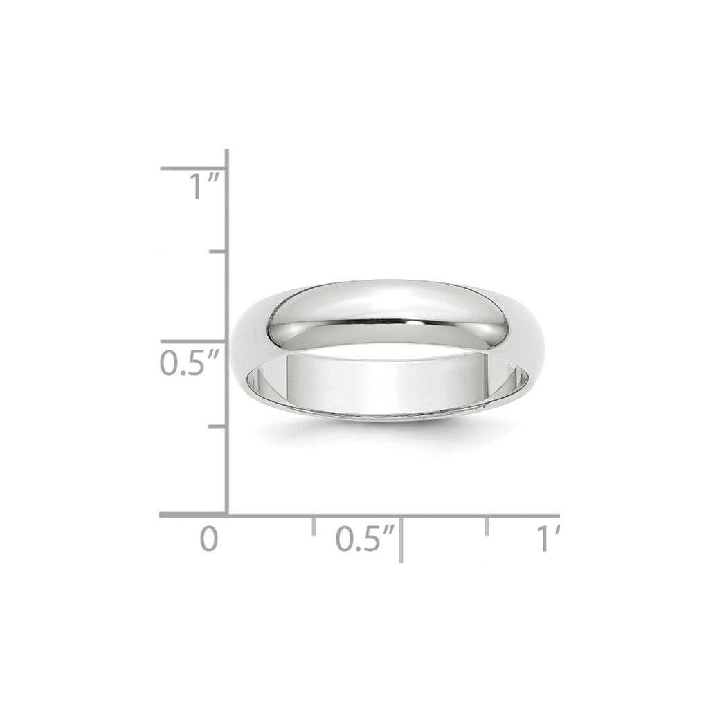 14k Yellow Or White Gold Or Platinum Half Round Wedding Band