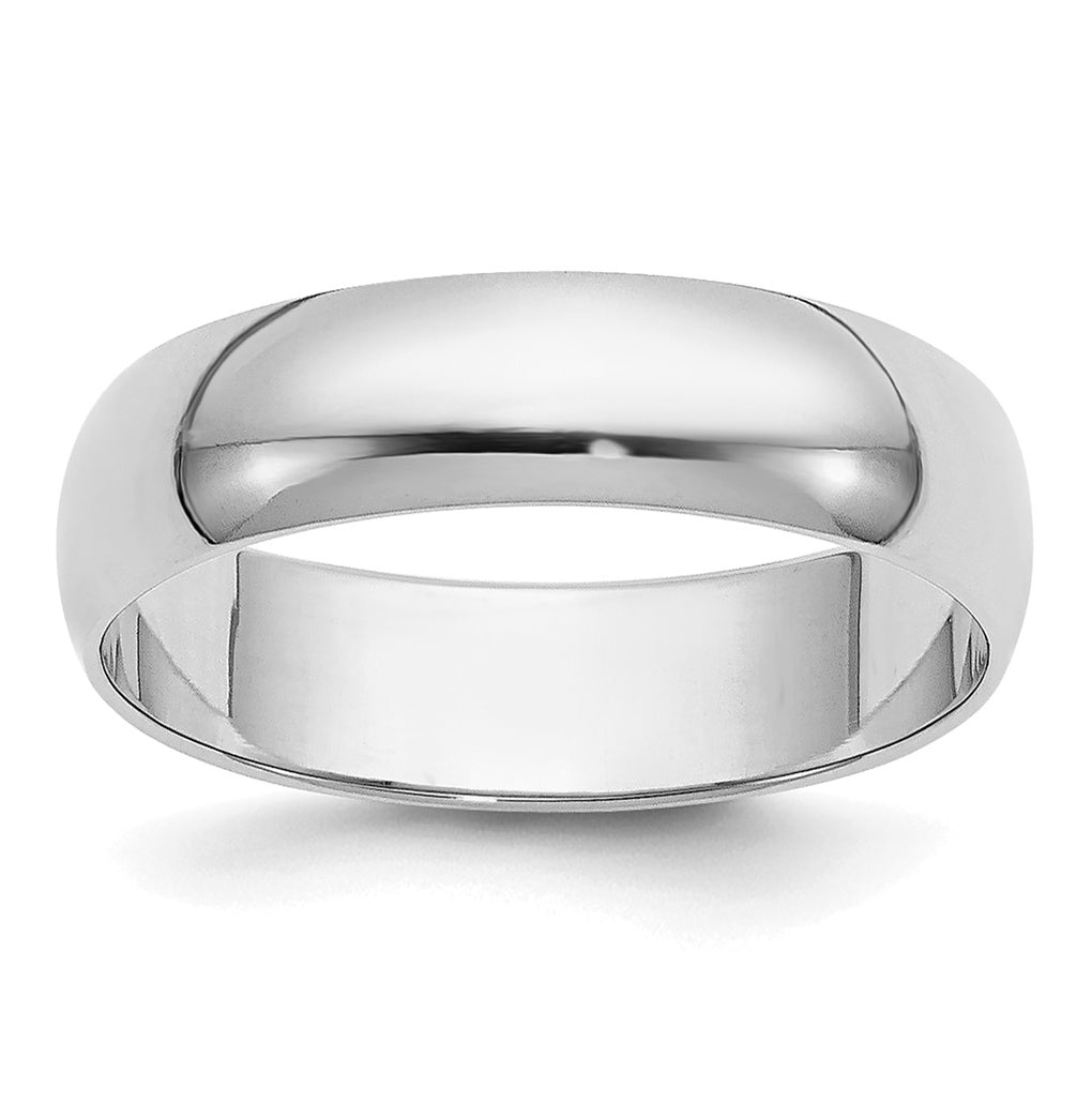 10k Yellow Or White Gold Half Round Wedding Band
