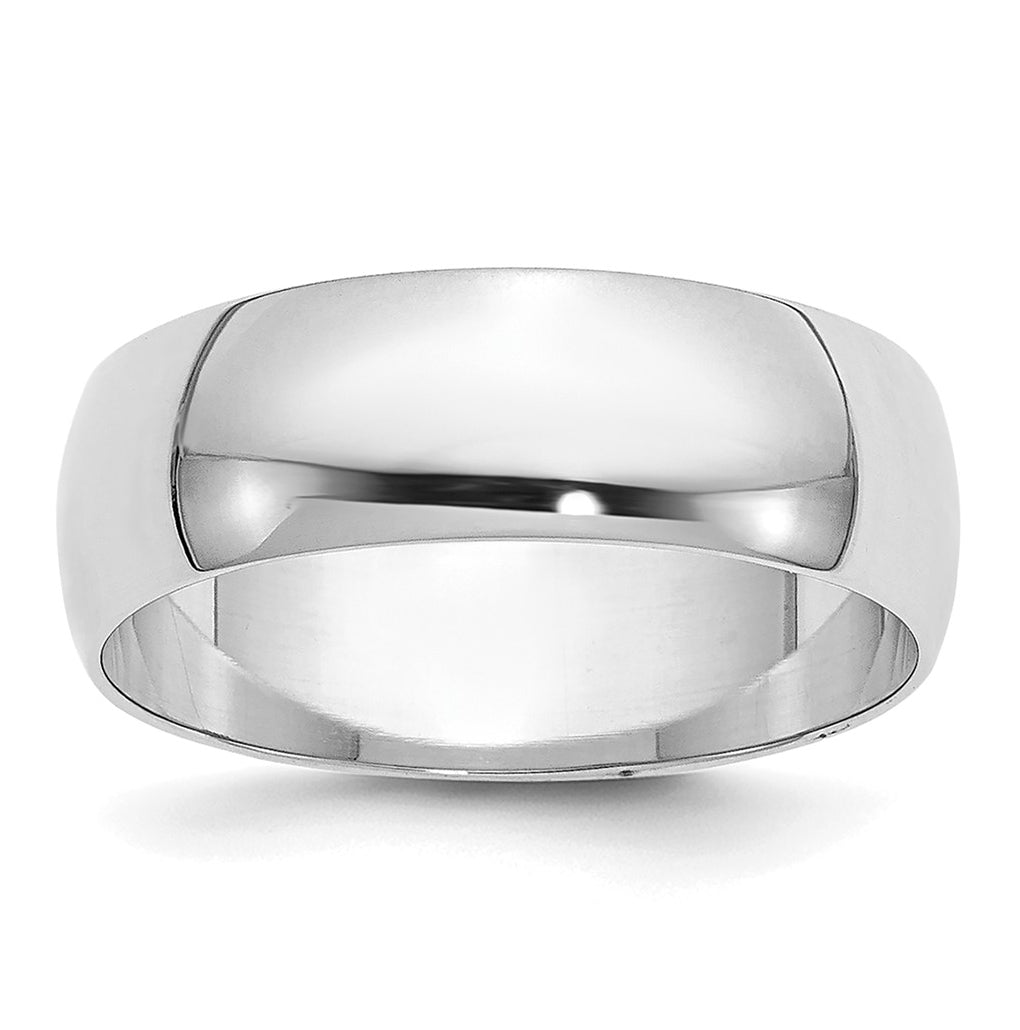 14k Yellow Or White Gold Or Platinum Half Round Wedding Band