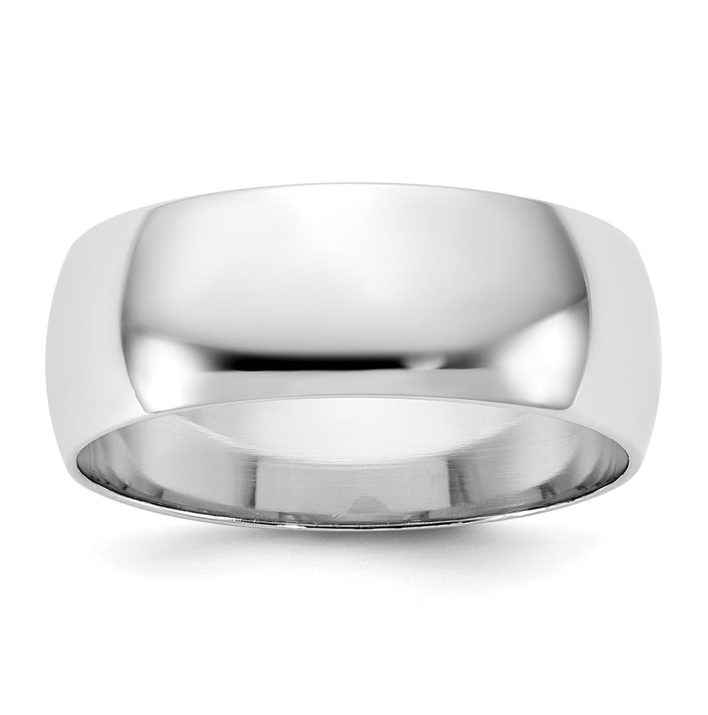14k Yellow Or White Gold Or Platinum Half Round Wedding Band