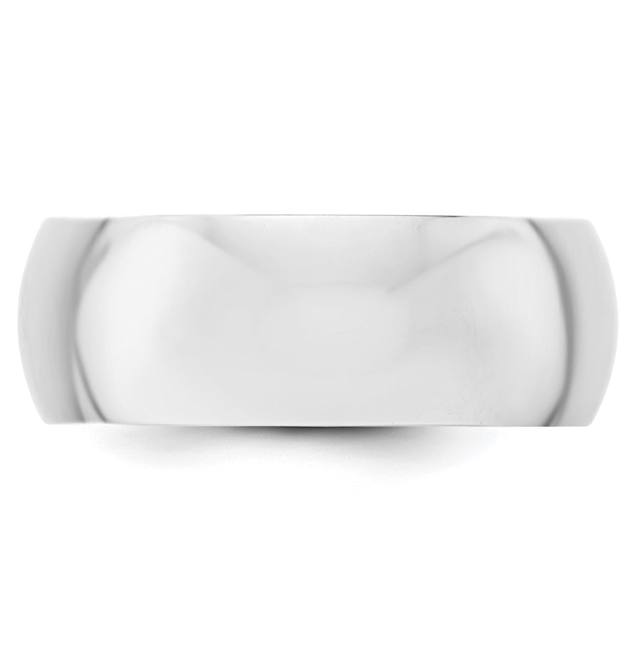14k White Gold 8mm Half-Round Wedding Band Size 5.5