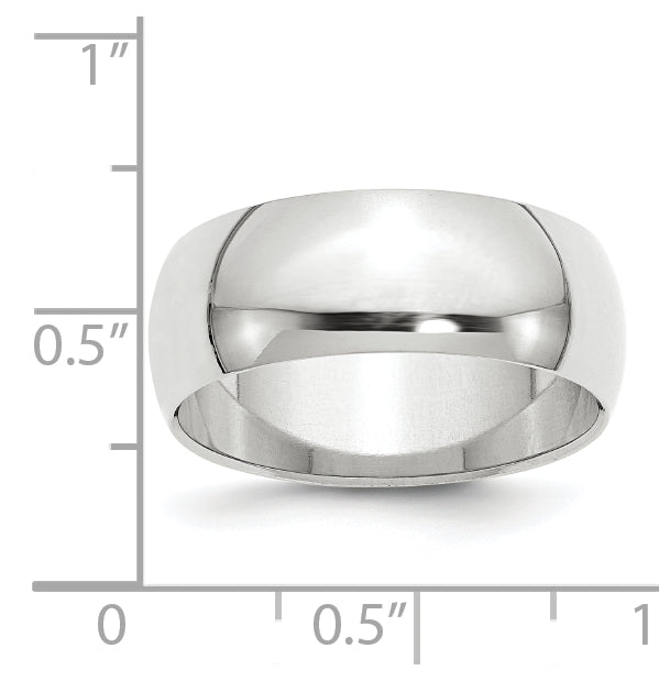 14k Yellow Or White Gold Or Platinum Half Round Wedding Band