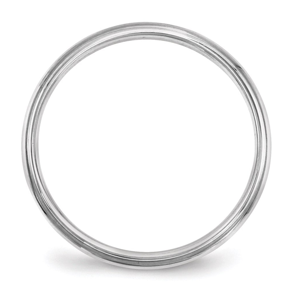 14k Yellow Or White Gold Half Round with Edge Wedding Band