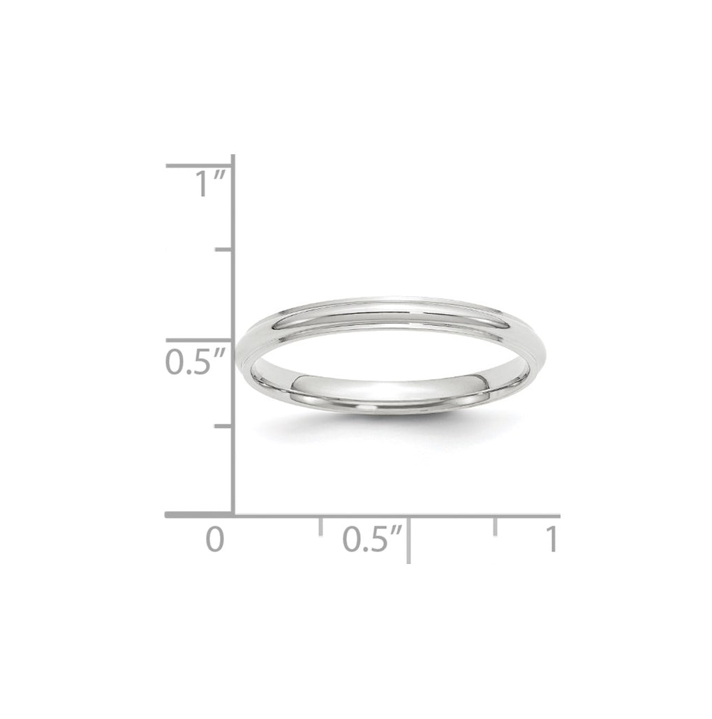 14k Yellow Or White Gold Half Round with Edge Wedding Band