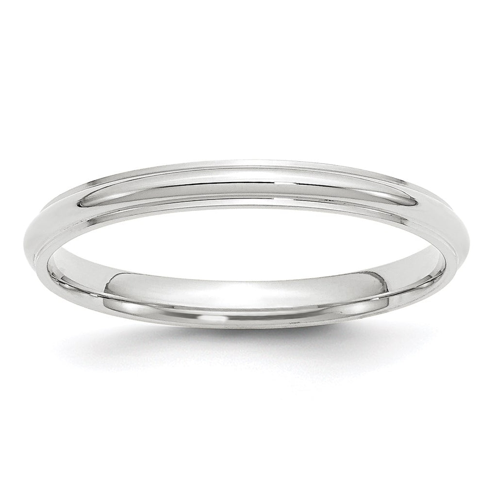 10k Yellow Or White Gold Half Round with Edge Wedding Band