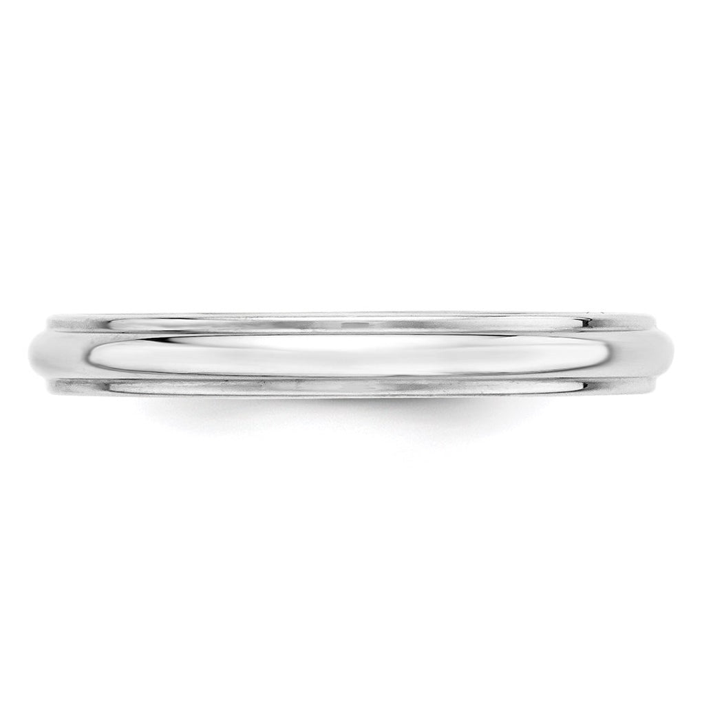 14k Yellow Or White Gold Half Round with Edge Wedding Band