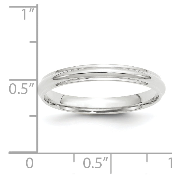 10k Yellow Or White Gold Half Round with Edge Wedding Band