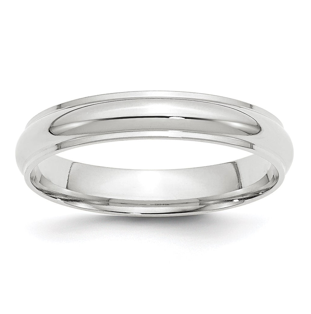 14k Yellow Or White Gold Half Round with Edge Wedding Band