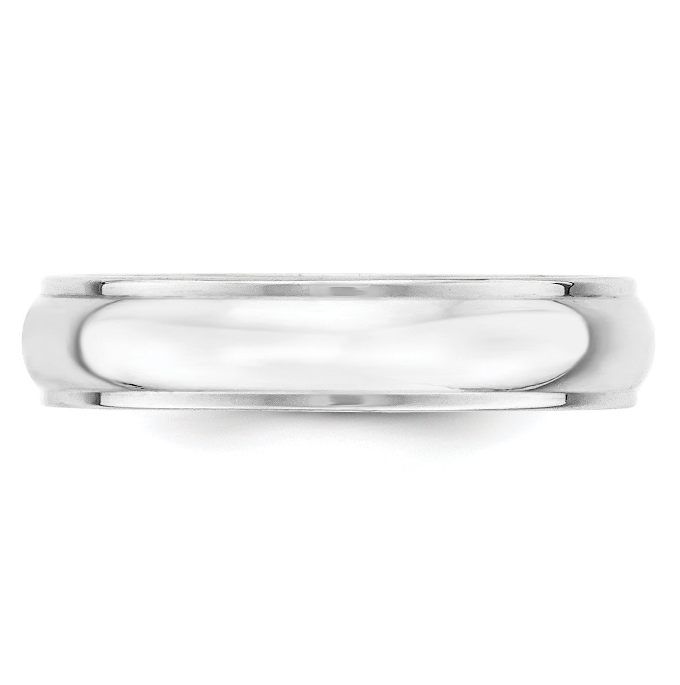 10k White Gold 5mm Half Round with Edge Wedding Band Size 4