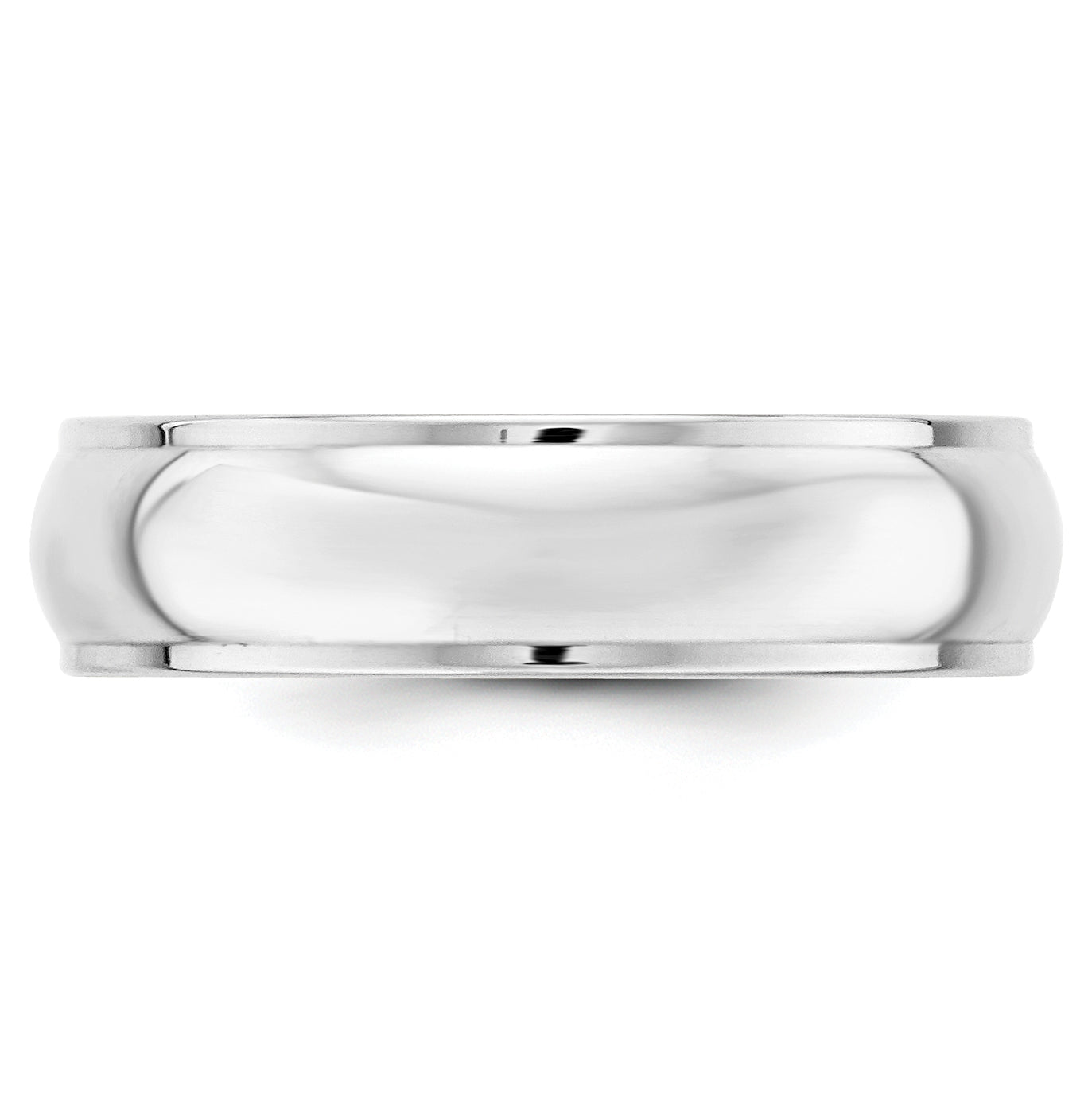 10k White Gold 6mm Half Round with Edge Wedding Band Size 5