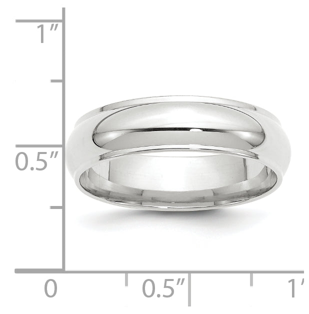 14k Yellow Or White Gold Half Round with Edge Wedding Band