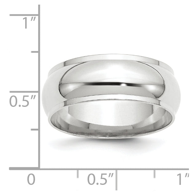 10k Yellow Or White Gold Half Round with Edge Wedding Band