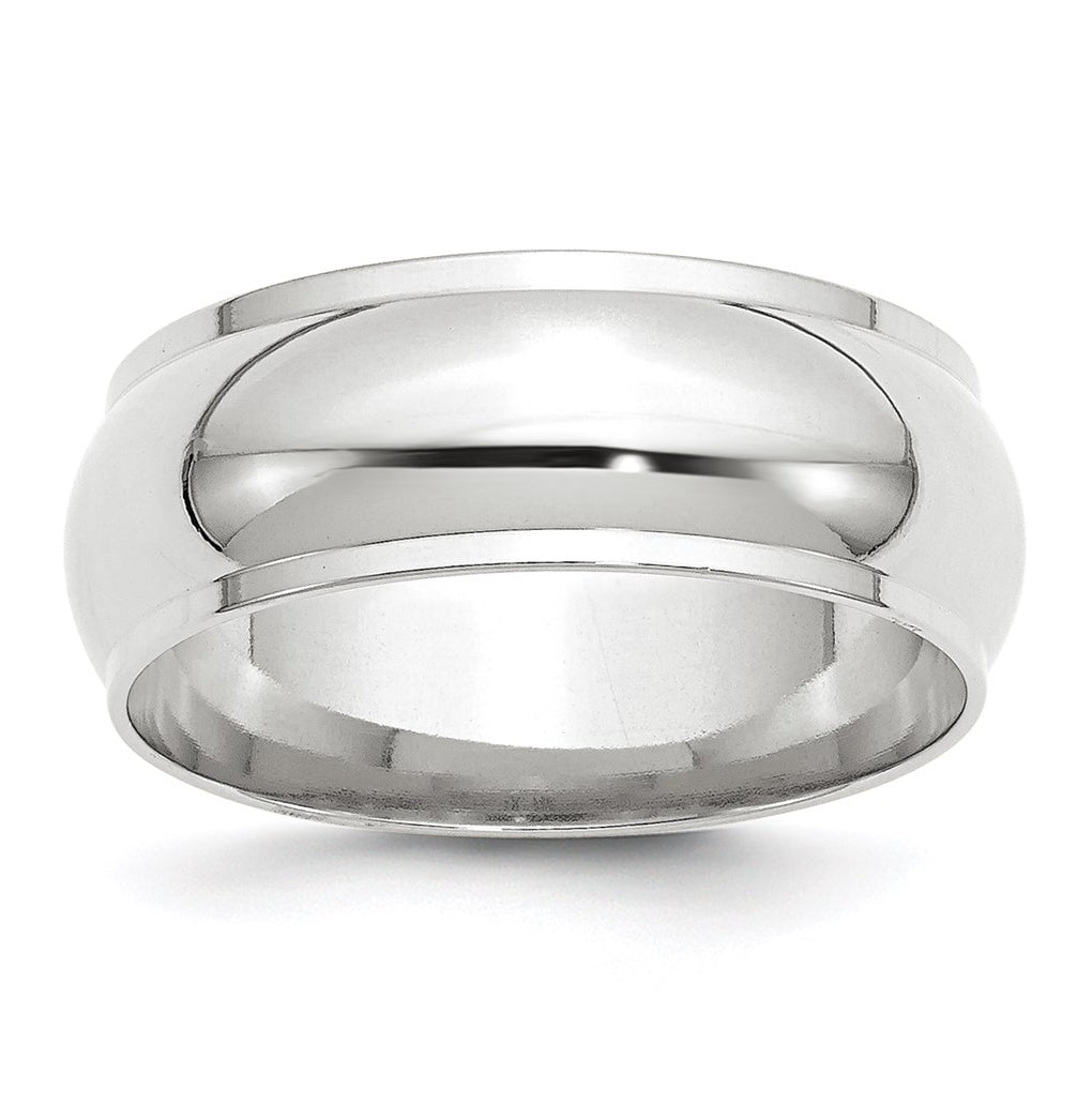10k Yellow Or White Gold Half Round with Edge Wedding Band
