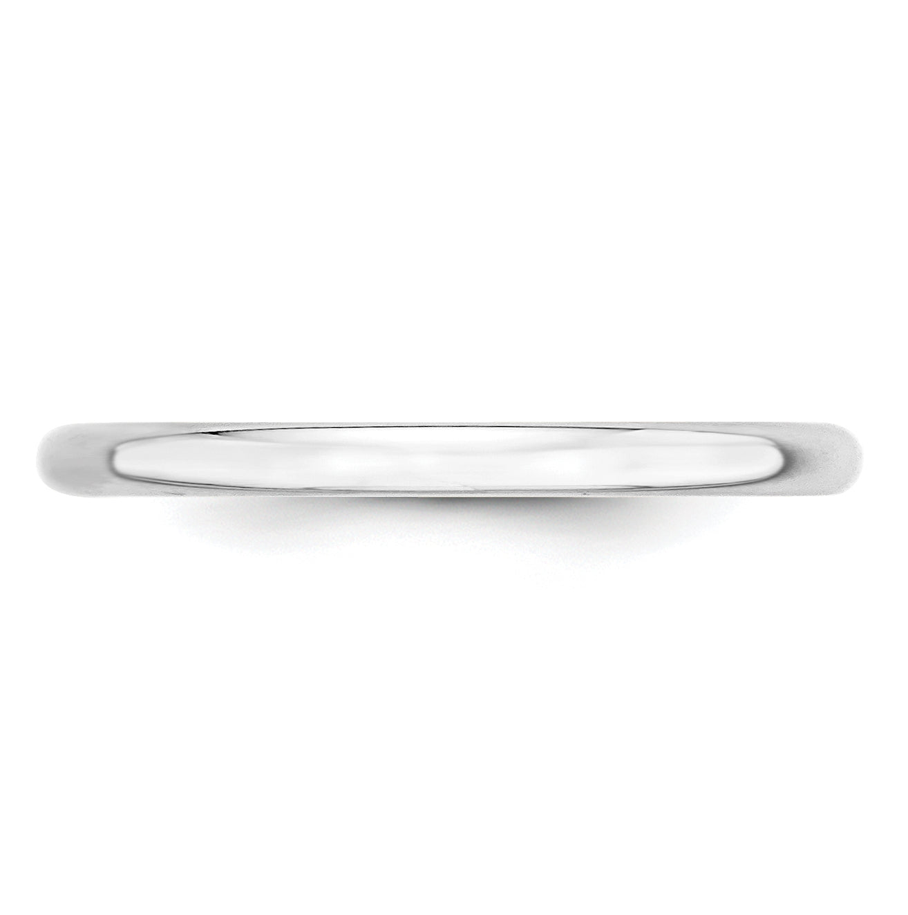 10k White Gold 2mm Lightweight Half Round Wedding Band Size 4.5