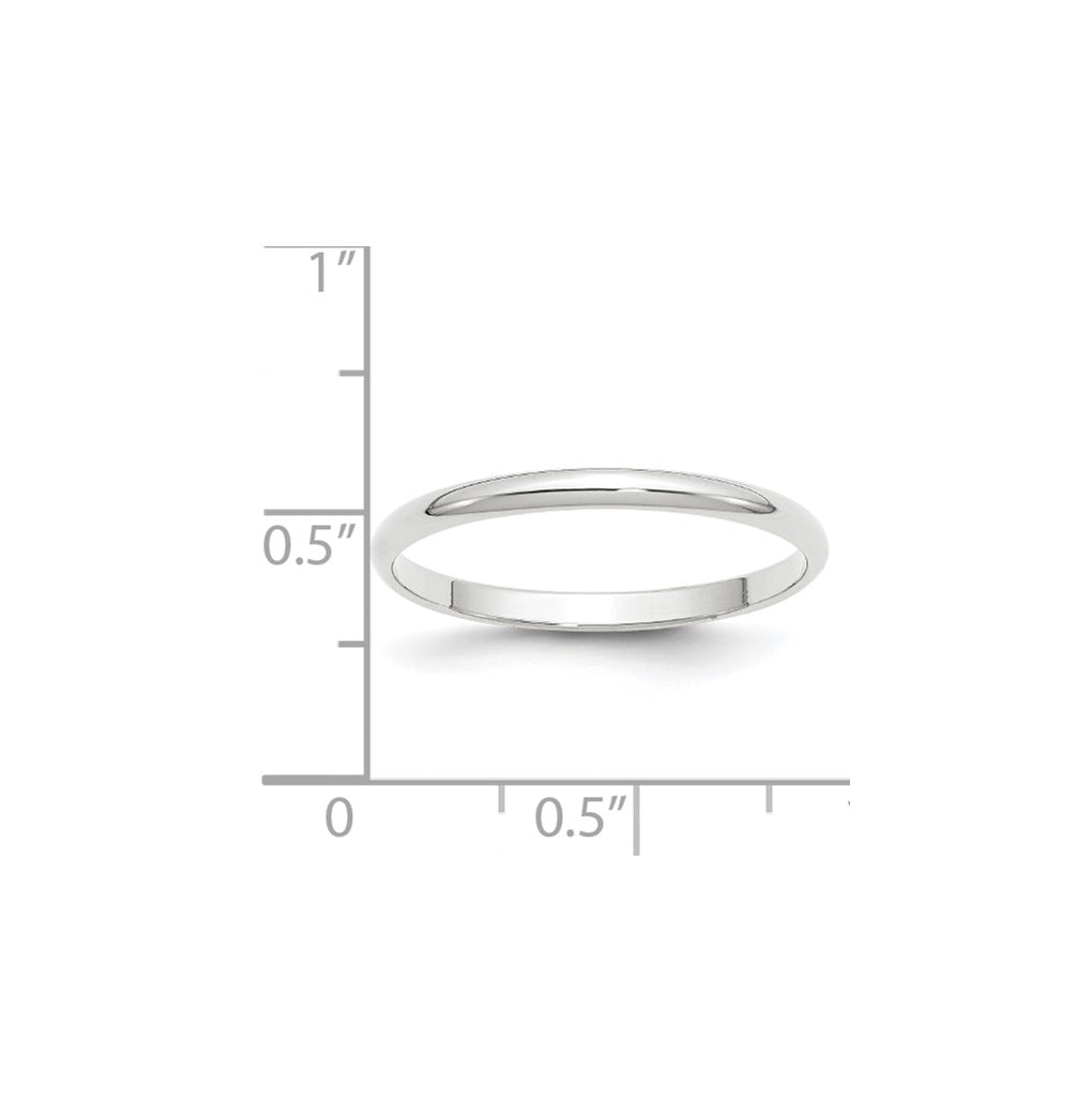 14k Yellow Or White Or Rose Gold Or Platinum Lightweight Half Round Wedding Band