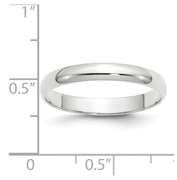 14k Yellow Or White Or Rose Gold Or Platinum Lightweight Half Round Wedding Band