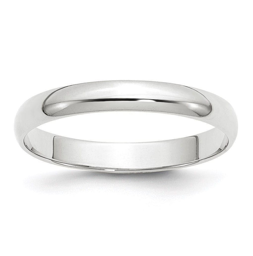 14k Yellow Or White Or Rose Gold Or Platinum Lightweight Half Round Wedding Band