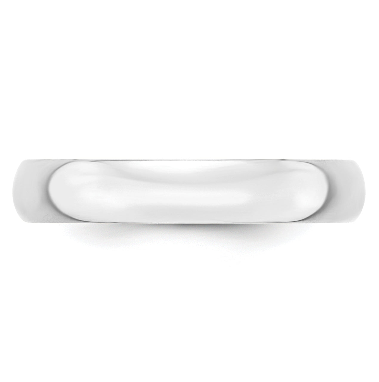 14k White Gold 4mm Lightweight Half Round Wedding Band Size 4.5