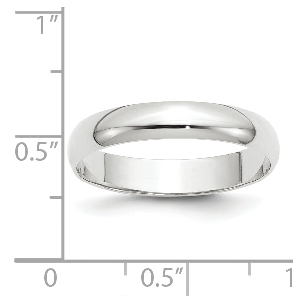 14k Yellow Or White Or Rose Gold Or Platinum Lightweight Half Round Wedding Band